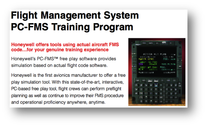 Honeywell fms training software